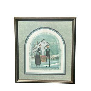 VTG 1988 P. Buckley Moss Bountiful Harvest Framed Signed Limited Edition Decor